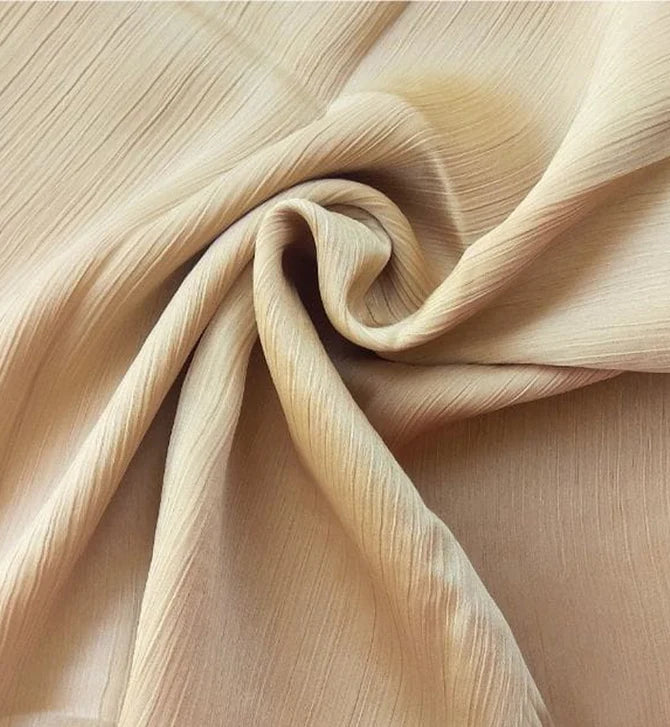 CRINKLE SILK HIJAB - DULL GOLD