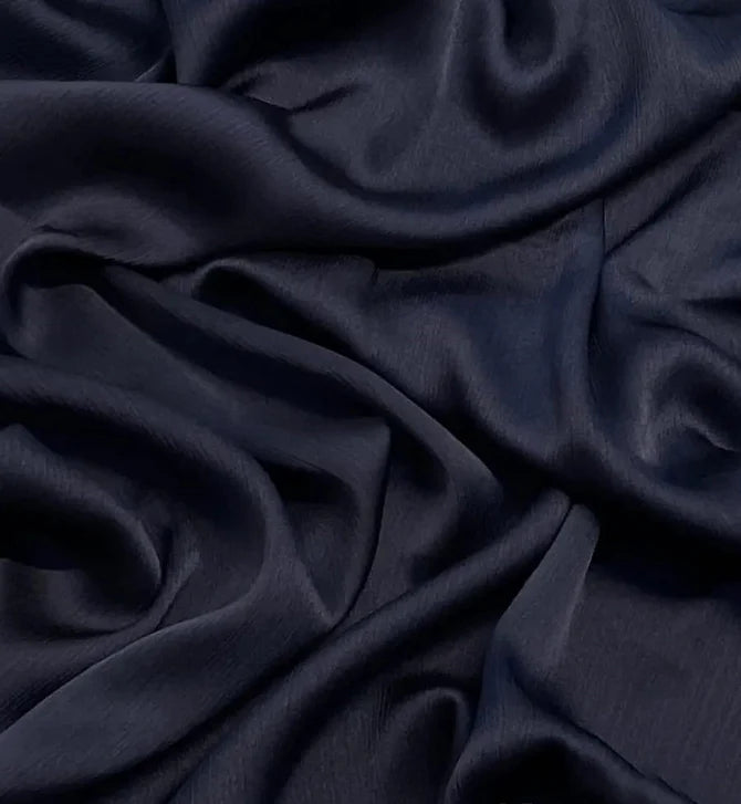 CRINKLE SILK HIJAB - NAVY BLUE